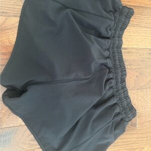 Women's Black Athletic Running Shorts with Elastic Waist